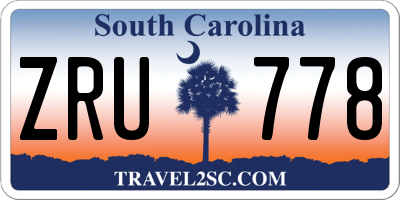 SC license plate ZRU778