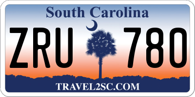 SC license plate ZRU780