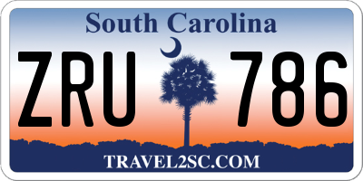SC license plate ZRU786