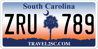 SC license plate ZRU789