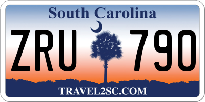 SC license plate ZRU790
