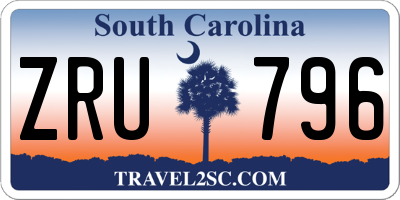 SC license plate ZRU796