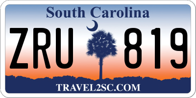 SC license plate ZRU819