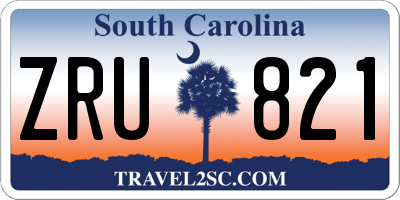 SC license plate ZRU821