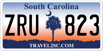 SC license plate ZRU823