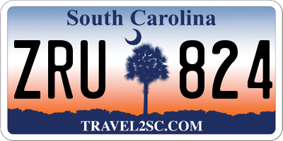 SC license plate ZRU824