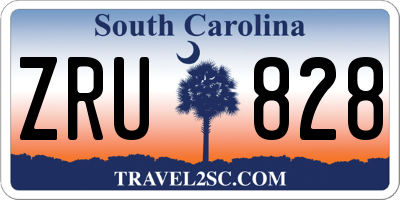 SC license plate ZRU828