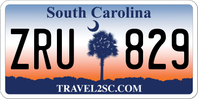 SC license plate ZRU829