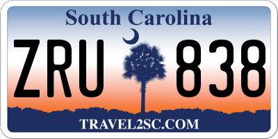 SC license plate ZRU838