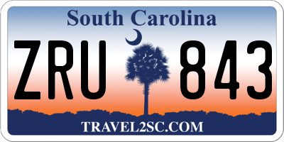 SC license plate ZRU843