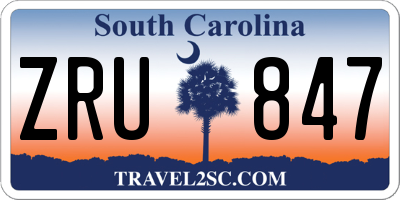 SC license plate ZRU847