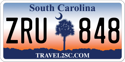 SC license plate ZRU848