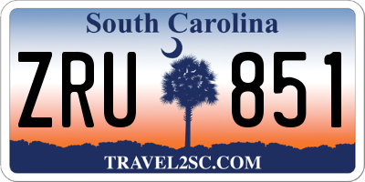 SC license plate ZRU851