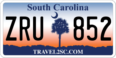 SC license plate ZRU852