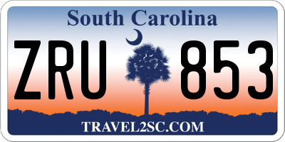 SC license plate ZRU853