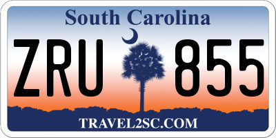 SC license plate ZRU855