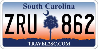 SC license plate ZRU862