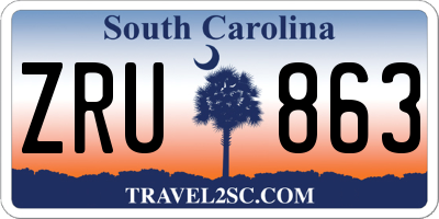 SC license plate ZRU863