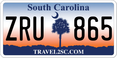 SC license plate ZRU865