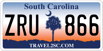 SC license plate ZRU866