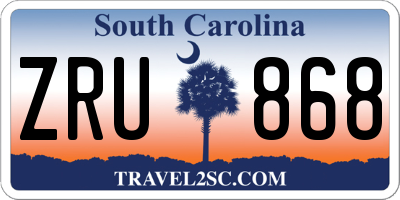 SC license plate ZRU868