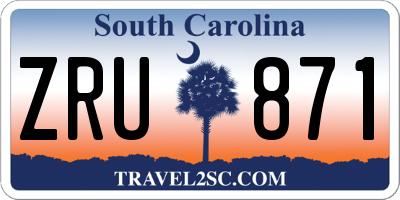 SC license plate ZRU871