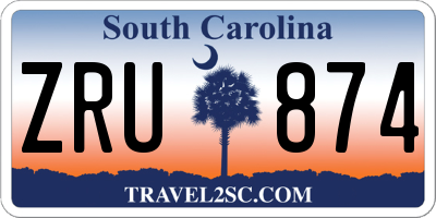 SC license plate ZRU874
