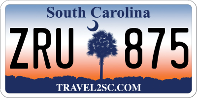 SC license plate ZRU875