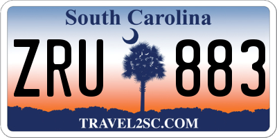 SC license plate ZRU883