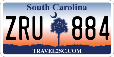 SC license plate ZRU884