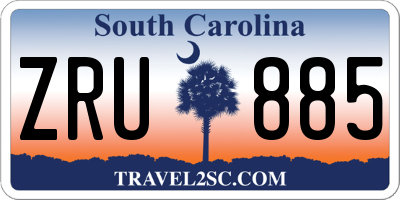 SC license plate ZRU885