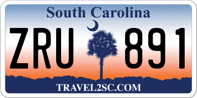 SC license plate ZRU891