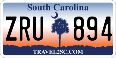 SC license plate ZRU894