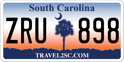 SC license plate ZRU898