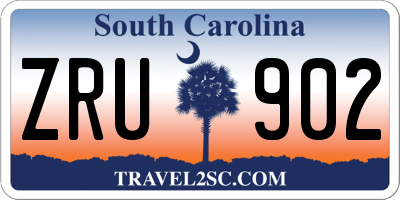SC license plate ZRU902