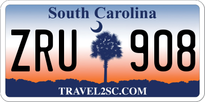 SC license plate ZRU908