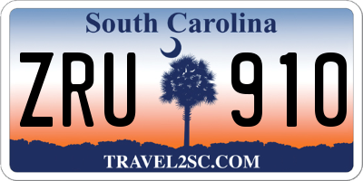 SC license plate ZRU910