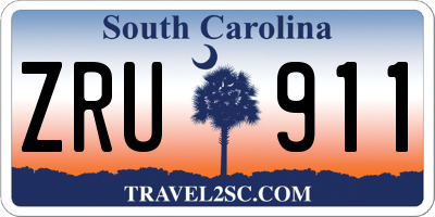 SC license plate ZRU911