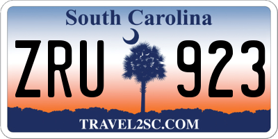 SC license plate ZRU923