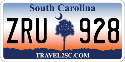 SC license plate ZRU928