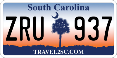 SC license plate ZRU937