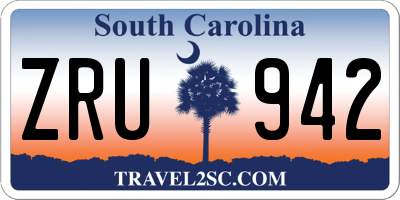 SC license plate ZRU942