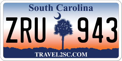 SC license plate ZRU943