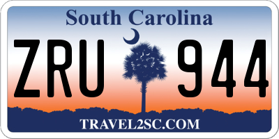 SC license plate ZRU944