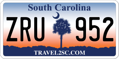 SC license plate ZRU952