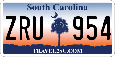 SC license plate ZRU954