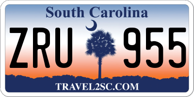 SC license plate ZRU955