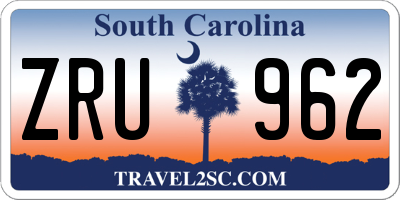 SC license plate ZRU962