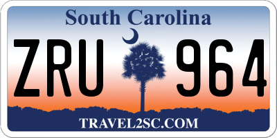 SC license plate ZRU964