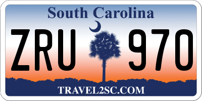 SC license plate ZRU970